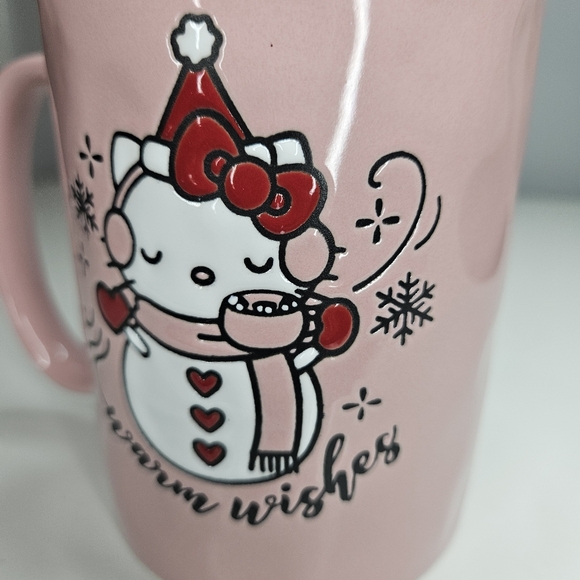 Sanrio Hello Kitty Christmas  Winter Warm Wishes Pink Mug New - Picture 4 of 12